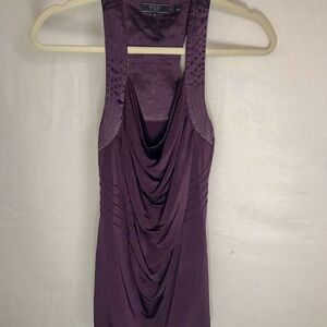 Guess Purple Ruched Tank Top